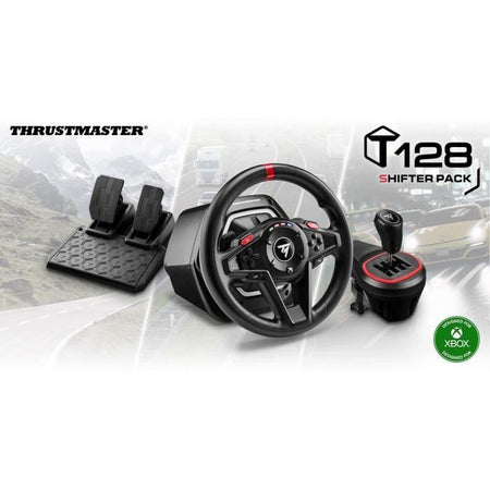 Volante da gaming - THRUSTMASTER - T128 X SHIFTER PACK - Per Xbox Series XS Xbox One e PC - Nero e Rosso