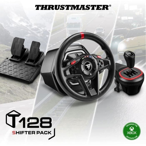 Volante da gaming - THRUSTMASTER - T128 X SHIFTER PACK - Per Xbox Series XS Xbox One e PC - Nero e Rosso