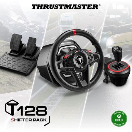 Volante da gaming - THRUSTMASTER - T128 X SHIFTER PACK - Per Xbox Series XS Xbox One e PC - Nero e Rosso