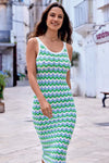 Abito lungo in crochet a righe | ICONIQUE