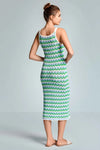 Abito lungo in crochet a righe | ICONIQUE