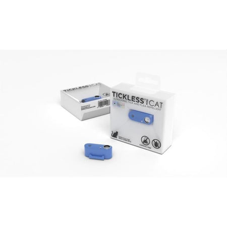 Repellente per gatti ad ultrasuoni - TICKLESS MINI CAT - Protezione contro zecche e pulci - Blu greco