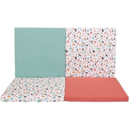 Tappeto da gioco Malin - TINEO - Tappetino evolutivo multifunzione 3 in 1 - 120 x 120 cm - Geometrico / Animali divertenti