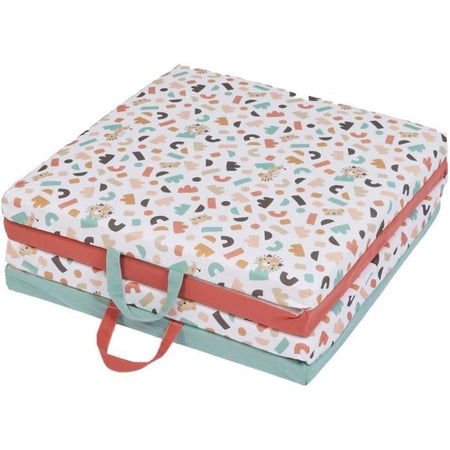 Tappeto da gioco Malin - TINEO - Tappetino evolutivo multifunzione 3 in 1 - 120 x 120 cm - Geometrico / Animali divertenti