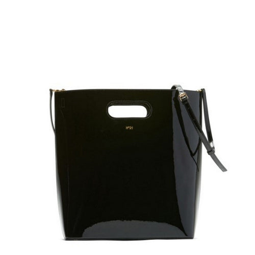 N°21 borse a spalla donna n21 - shopper big ecovernice - nero da donna