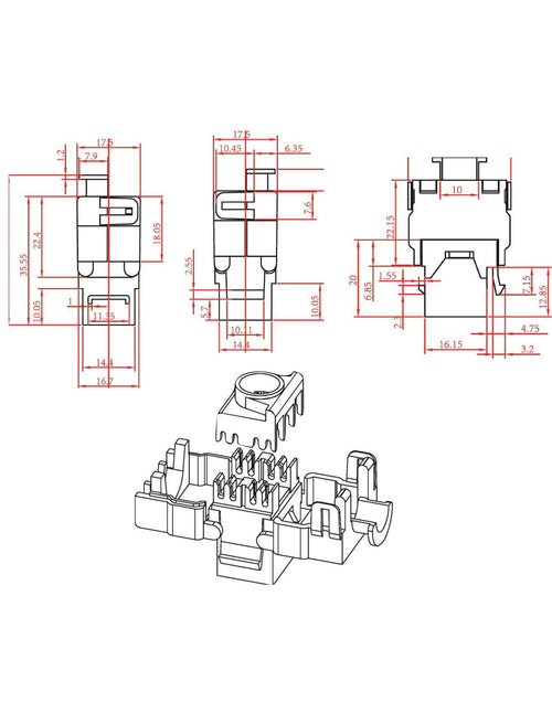 Frutto Keystone RJ45 Cat.6A STP Tooless