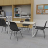 Tavolo per mensa con gamba ad anello in ferro verniciato e piano in melaminico da 6 persone cm. 160x80x72,5h