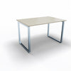 Tavolo da mensa con gamba ad anello zincata e piano in legno per 4 persone cm. 120x80x72,5h