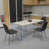 Tavolo mensa per azienda con piano in melaminico da 6 o 8 persone e gambe ad anello zincate cm. 180x80x72,5h