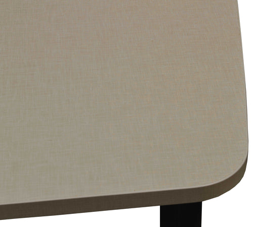 Tavolo per mensa con struttura metallica tubolare con gamba sagomata e verniciata e piano in legno sagomato ellittico per 8 persone cm. 200x100x72h