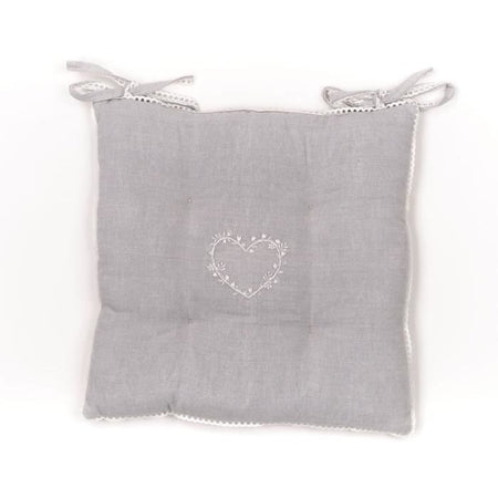 Seduta trapuntata - TODAY - CHARME - Chambray x Petite Broderie Constance - 40 x 40 cm