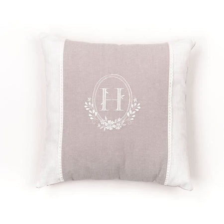Cuscino - TODAY - CHARME - Slub x Chambray x Ricamo Berenice - 40 x 40 cm
