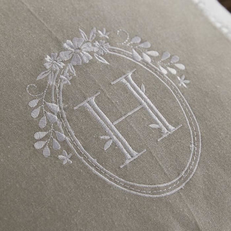 Cuscino - TODAY - CHARME - Slub x Chambray x Ricamo Berenice - 40 x 40 cm