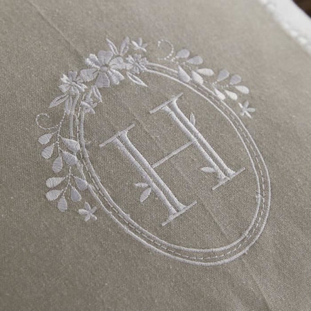 Cuscino - TODAY - CHARME - Slub x Chambray x Ricamo Berenice - 40 x 40 cm