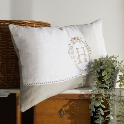 Cuscino - TODAY - CHARME - Stampato x Chambray x Ricamo Berenice - 30 x 50 cm