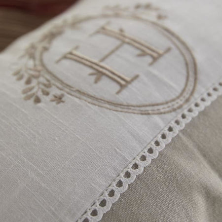 Cuscino - TODAY - CHARME - Stampato x Chambray x Ricamo Berenice - 30 x 50 cm