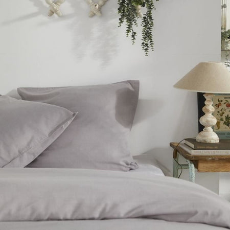 Copripiumino - TODAY - CHARME - Chambray - Grigio chiaro Constance - 260 x 240 cm