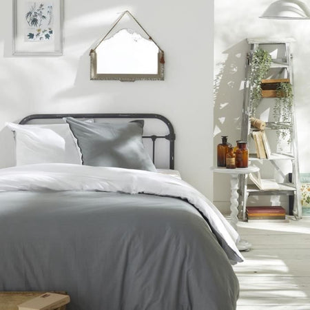 Copripiumino - TODAY - CHARME - cotone 57 fili - Grigio chiaro x Dune Constance - 260 x 240 cm