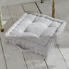 Cuscino da pavimento - TODAY - CHARME - Slub x Chambray x Ricamo Constance - 40 x 40 x 10 cm
