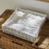 Cuscino da pavimento - TODAY - CHARME - Slub x Chambray x Ricamo Berenice - 40 x 40 x 10 cm