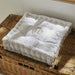Cuscino da pavimento - TODAY - CHARME - Slub x Chambray x Ricamo Berenice - 40 x 40 x 10 cm