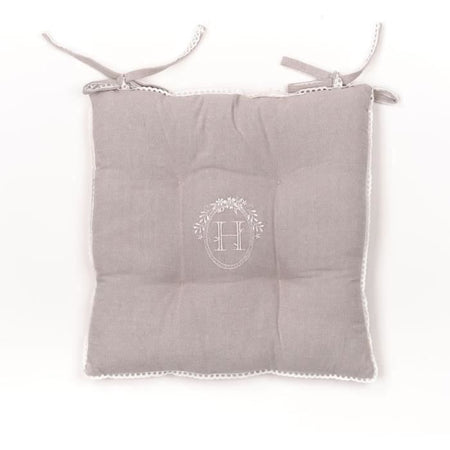 Seduta trapuntata - TODAY - CHARME - Chambray x Petite Broderie Berenice - 40 x 40 cm