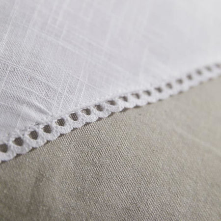 Cuscino - TODAY - CHARME - Slub x Chambray x Pompon Berenice - 40 x 40 cm
