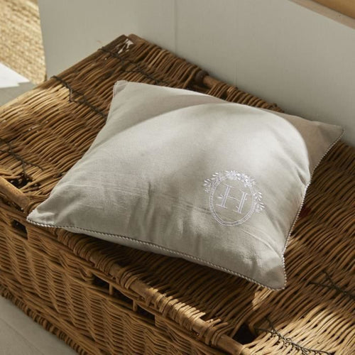 Cuscino - OGGI - CHARME - Chambray x Petite broderie Berenice - 40 x 40 cm