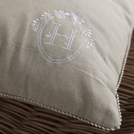 Cuscino - OGGI - CHARME - Chambray x Petite broderie Berenice - 40 x 40 cm
