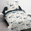 TODAY Kids First 1.11 Completo letto per bambini - 1 persona - Copripiumino 140 x 200 e 1 federa 63 x 63 - Stampa bianca