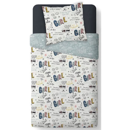 TODAY Kids First 1.11 Completo letto per bambini - 1 persona - Copripiumino 140 x 200 e 1 federa 63 x 63 - Stampa bianca