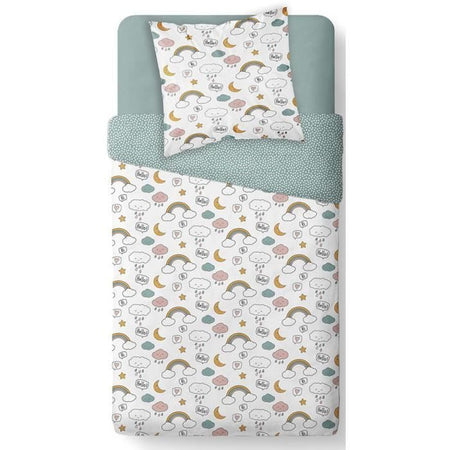 TODAY Kids First 1.15 Completo letto per bambini - 1 persona - Copripiumino 140 x 200 e 1 federa 63 x 63 cm - Stampa bianca