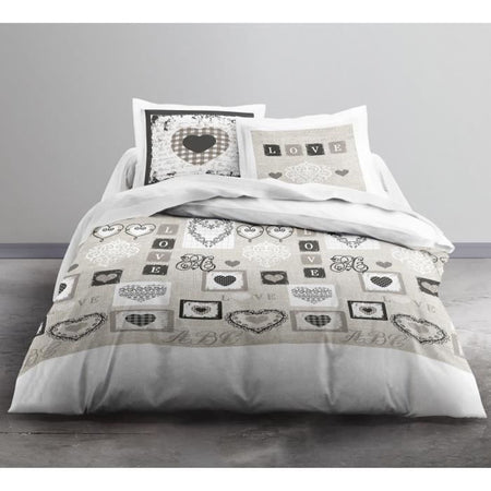 TODAY Completo letto 2 persone in cotone - 240x260 cm - Stampa Eden White