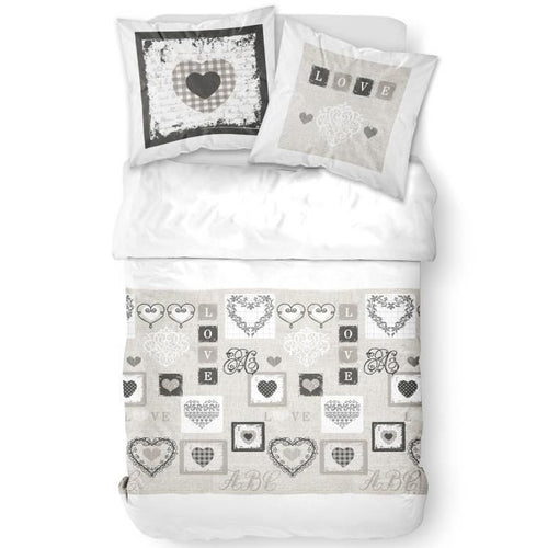 TODAY Completo letto 2 persone in cotone - 240x260 cm - Stampa Eden White