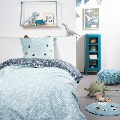 Completo letto TODAY - copripiumino 140x200 + 2 federe 63x63 - 1 persona - FUNNY2.2 - Blu
