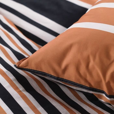 Completo letto matrimoniale -TODAY - 240x200 cm - 100% Cotone - Arancione, Nero e Bianco