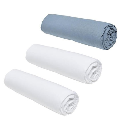 Set di 3 lenzuola con angoli TODAY Essential - 160 x 200 cm - 2 persone - 100% cotone - Gesso/Denim