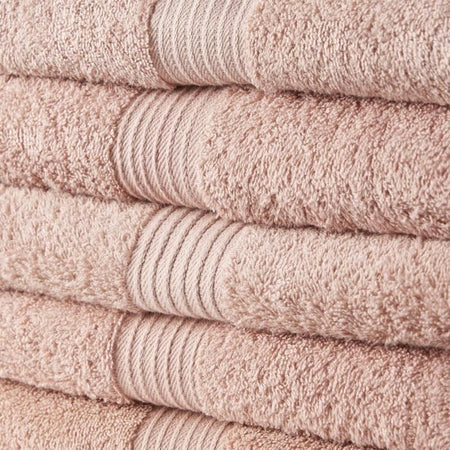 TODAY Essential - Set di 5 teli da bagno 70x130 cm 100% cotone, colore rosa
