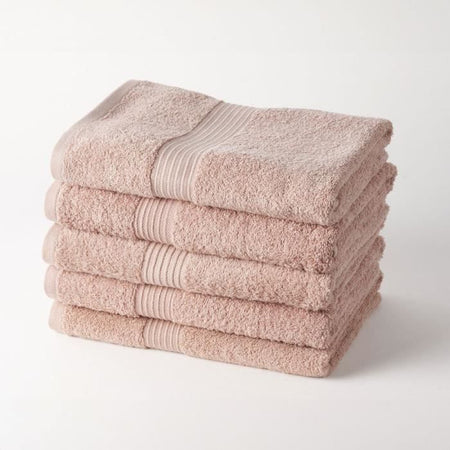 TODAY Essential - Set di 5 teli da bagno 70x130 cm 100% cotone, colore rosa