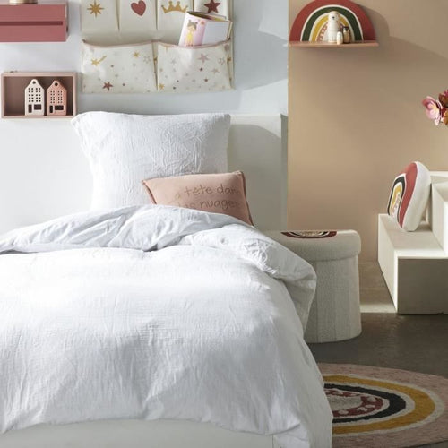 Completo letto - TODAY - 123318 - 1 persona - 140x200 cm - Garza di cotone tinta unita - Gesso