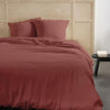 Completo letto - TODAY - 123671 - 2 persone - 260x240 cm - Garza di cotone tinta unita - Terracotta