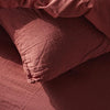 Completo letto - TODAY - 123671 - 2 persone - 260x240 cm - Garza di cotone tinta unita - Terracotta