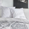 Completo letto - TODAY - JAVA - 2 persone - 240x220 cm - Cotone - Stampa New York - Bianco