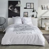 Completo letto - TODAY - JAVA - 2 persone - 240x220 cm - Cotone - Stampa Londra - Bianco
