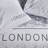 Completo letto - TODAY - JAVA - 2 persone - 240x220 cm - Cotone - Stampa Londra - Bianco