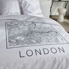 Completo letto - TODAY - JAVA - 2 persone - 240x220 cm - Cotone - Stampa Londra - Bianco