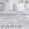 Completo letto - TODAY - JAVA - 2 persone - 240x220 cm - Cotone - Stampa Parigi - Bianco