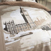 Completo letto - TODAY - JAVA - 2 persone - 240x220 cm - Cotone - Stampa Londra - Beige