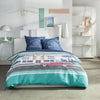 Completo letto - TODAY - JAVA - 2 persone - 240x220 cm - Cotone - Stampa Los Angeles - Blu