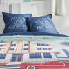 Completo letto - TODAY - JAVA - 2 persone - 240x220 cm - Cotone - Stampa Los Angeles - Blu